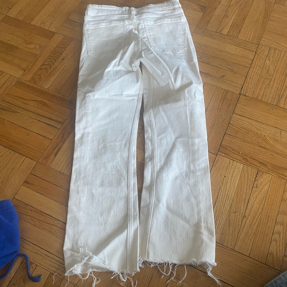 ZARA • frayed cream jeans - Picture 3 of 11